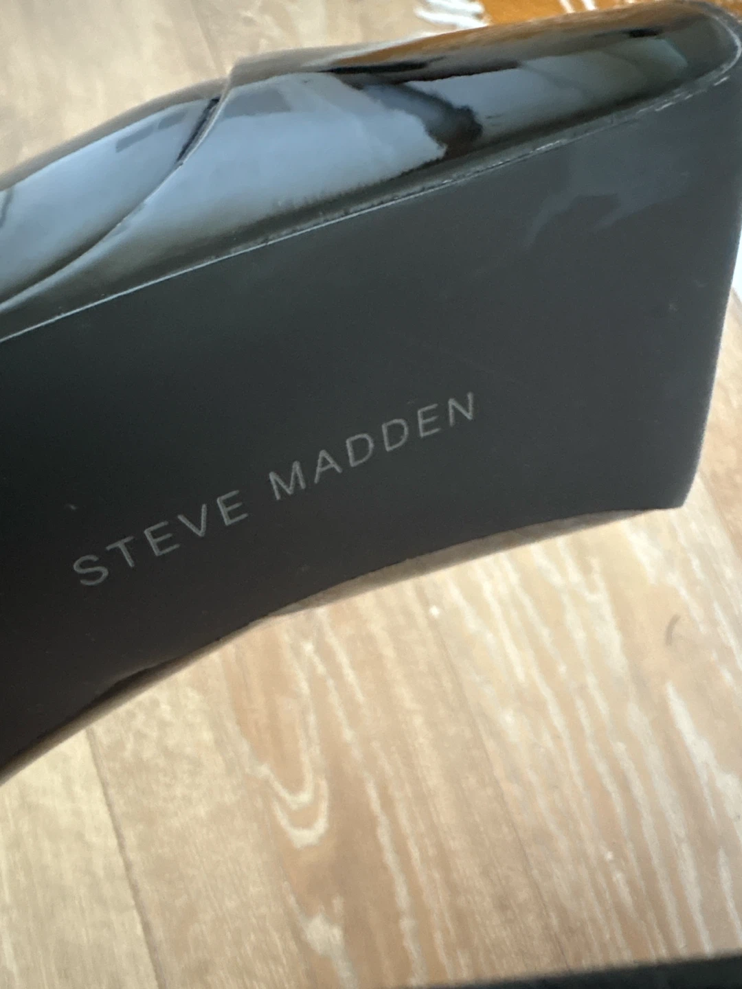 Steve Madden Black Patent Platform Heels with Ankle Strap - photo 4