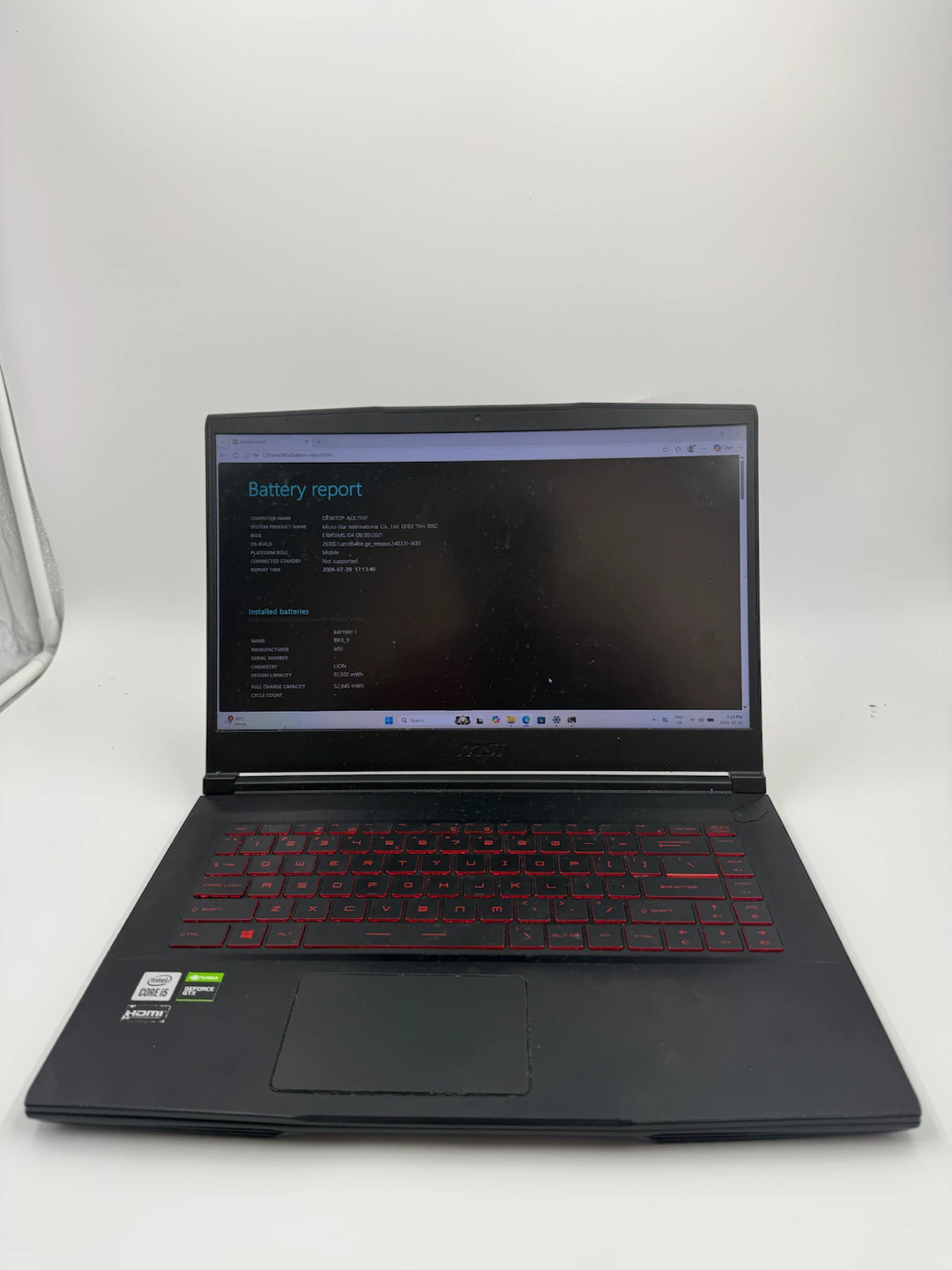 MSI GF63 Thin 10SC i5-10500H 16 GB 512SSD GTX 1650 Max-Q - photo 2