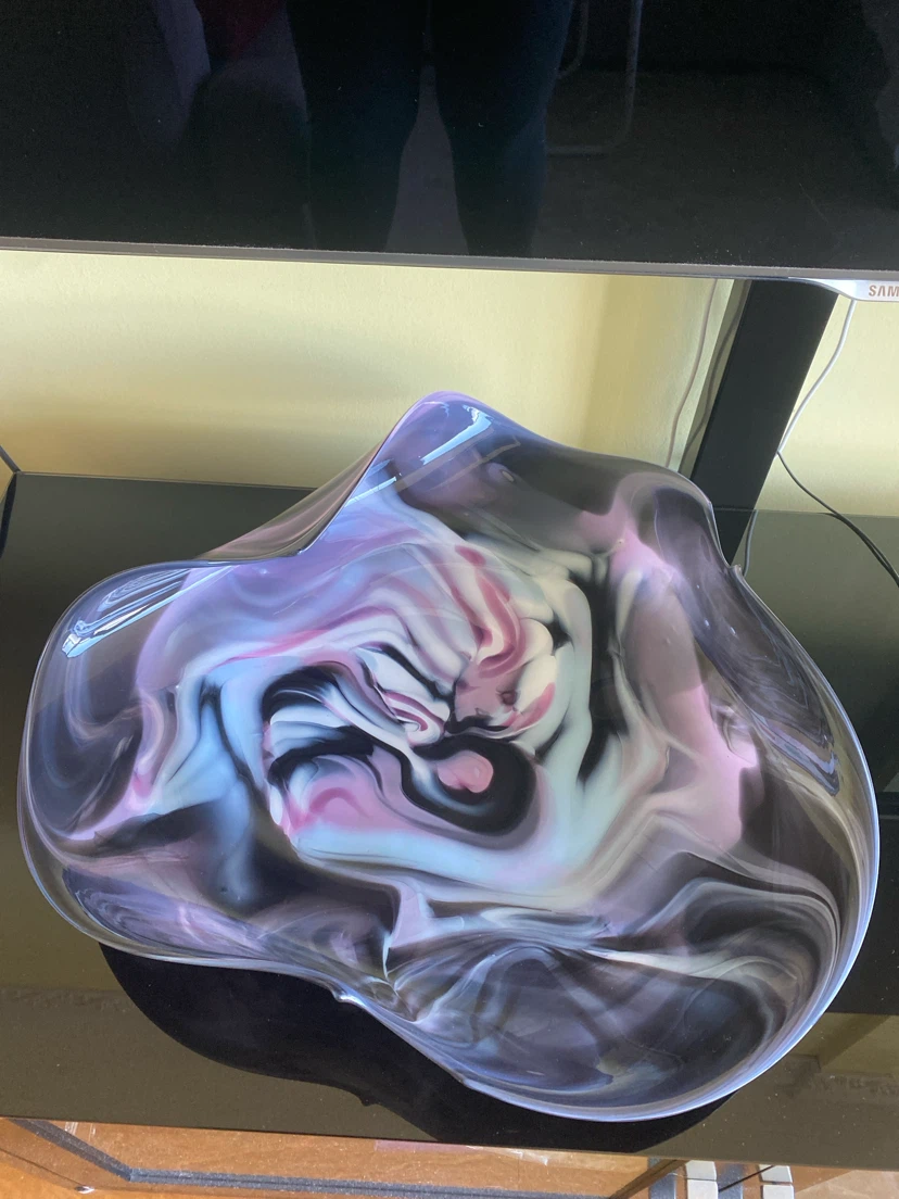 Swirl Glass Art Bowl Decorative Vase