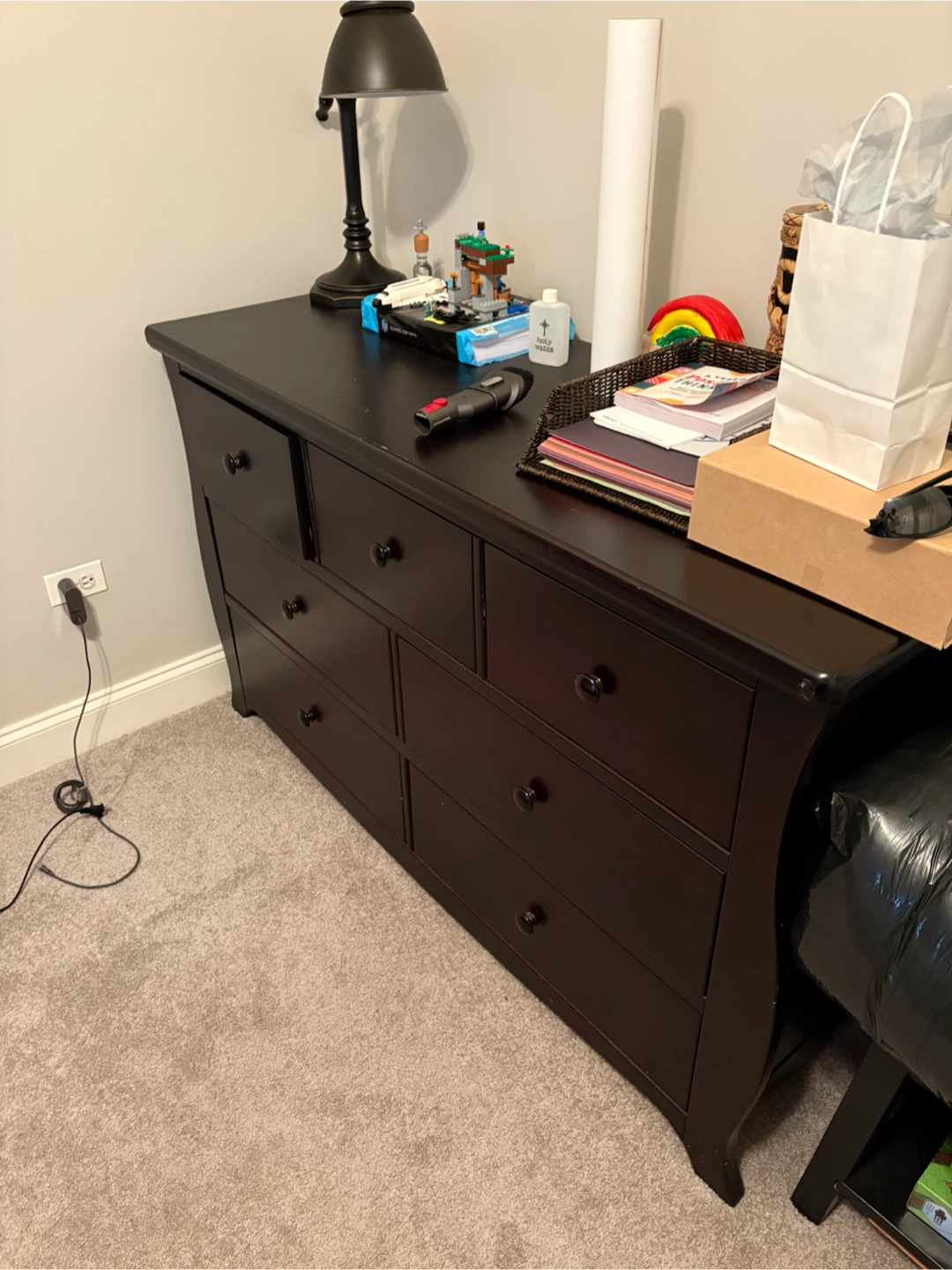 Dark Wood Dresser with 7 Drawers - photo 2