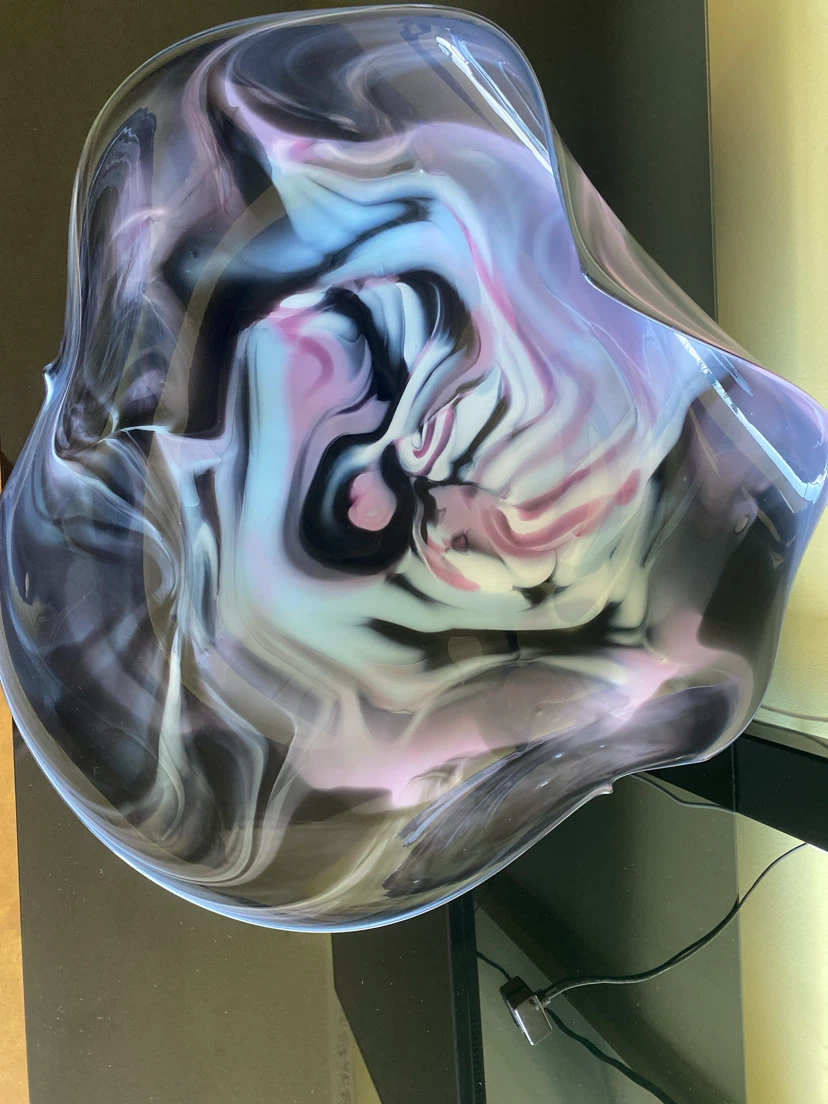 Swirl Glass Art Bowl Decorative Vase - photo 3