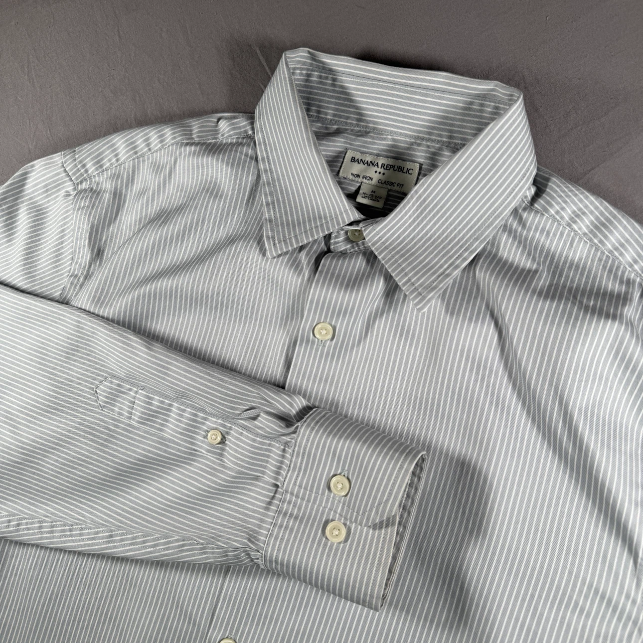 Banana Republic Non Iron Classic Fit Striped Dress Shirt