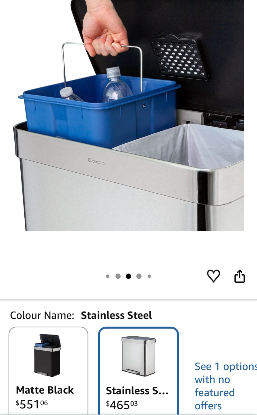 Qualiazero 60L Stainless Steel Step Trash Can - photo 3