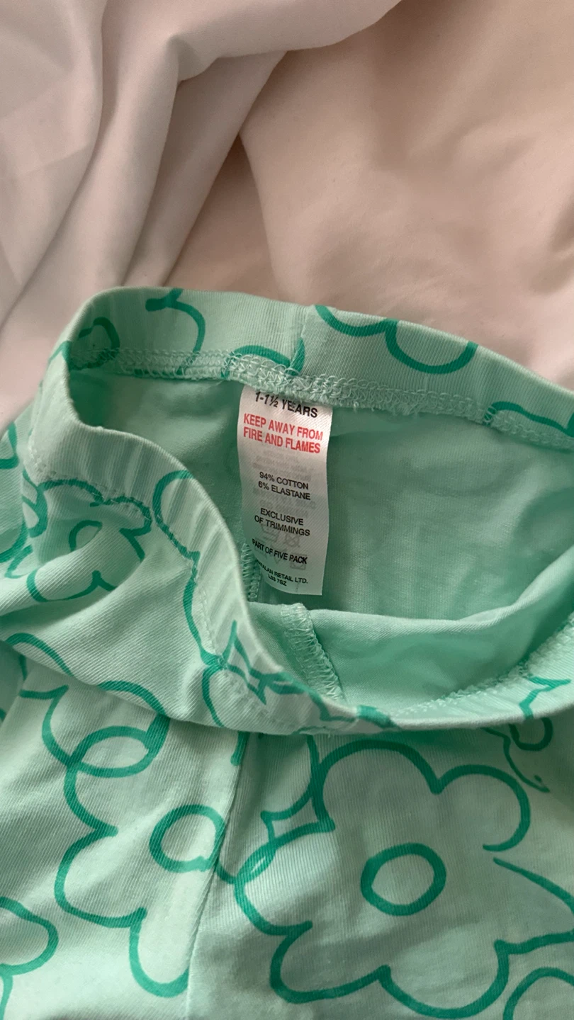 Kids Mint Green Floral Bike Shorts - 1-1.5 Years - photo 2