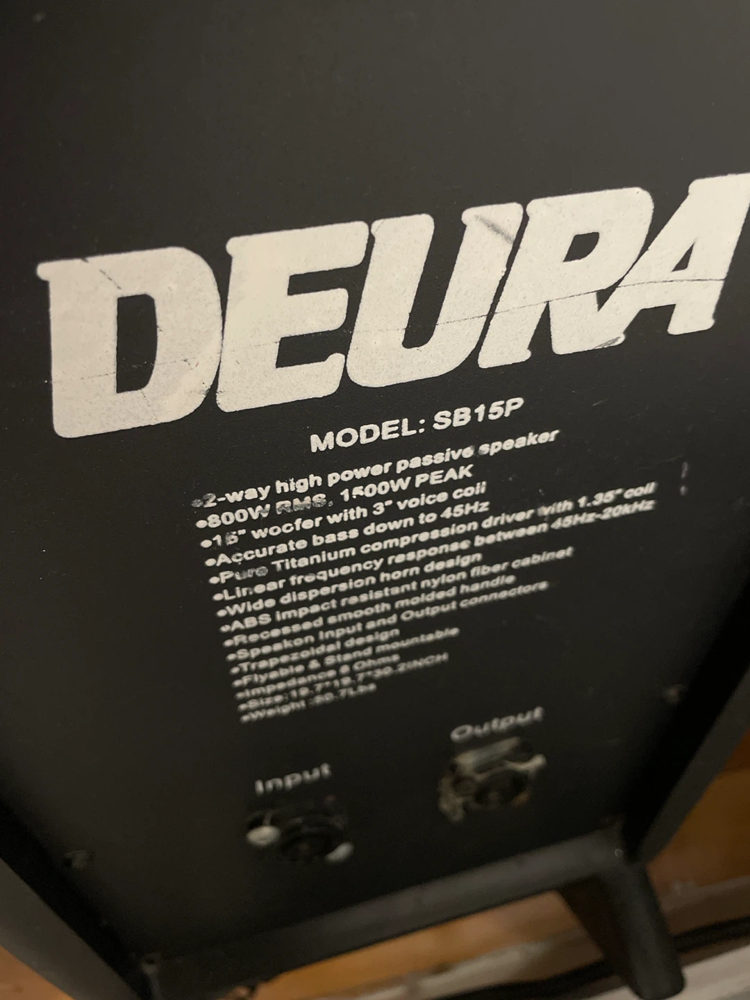 DEURA SB15P 2-Way High Power Passive Speaker - photo 2
