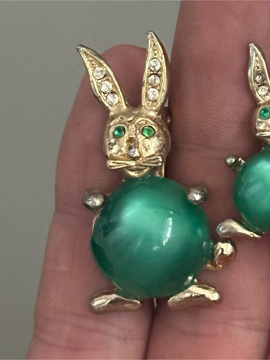 Vintage bunny rabbit jelly belly brooches - photo 2