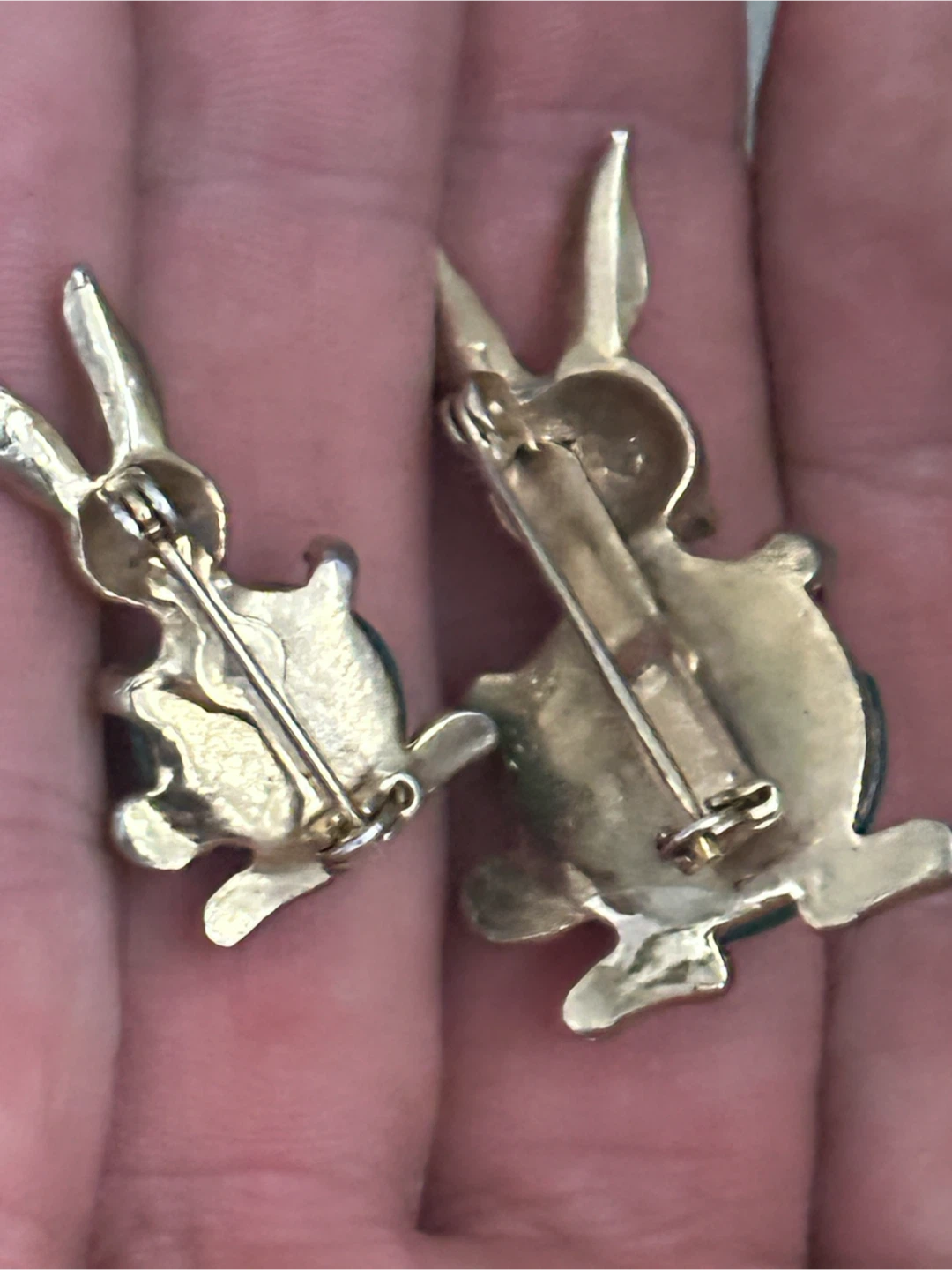 Vintage bunny rabbit jelly belly brooches - photo 4