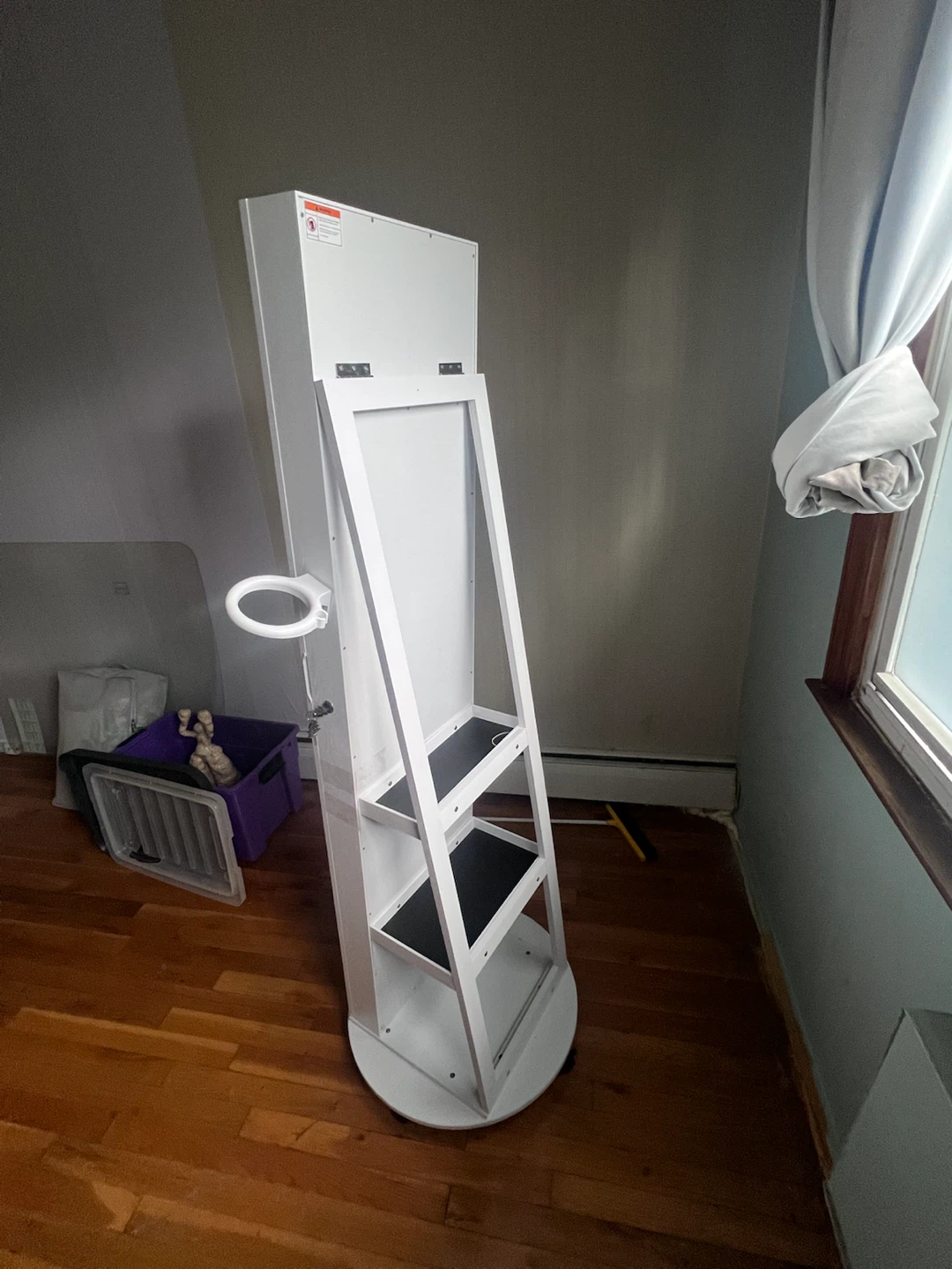 White Standing Jewelry Armoire with Mirror - photo 3