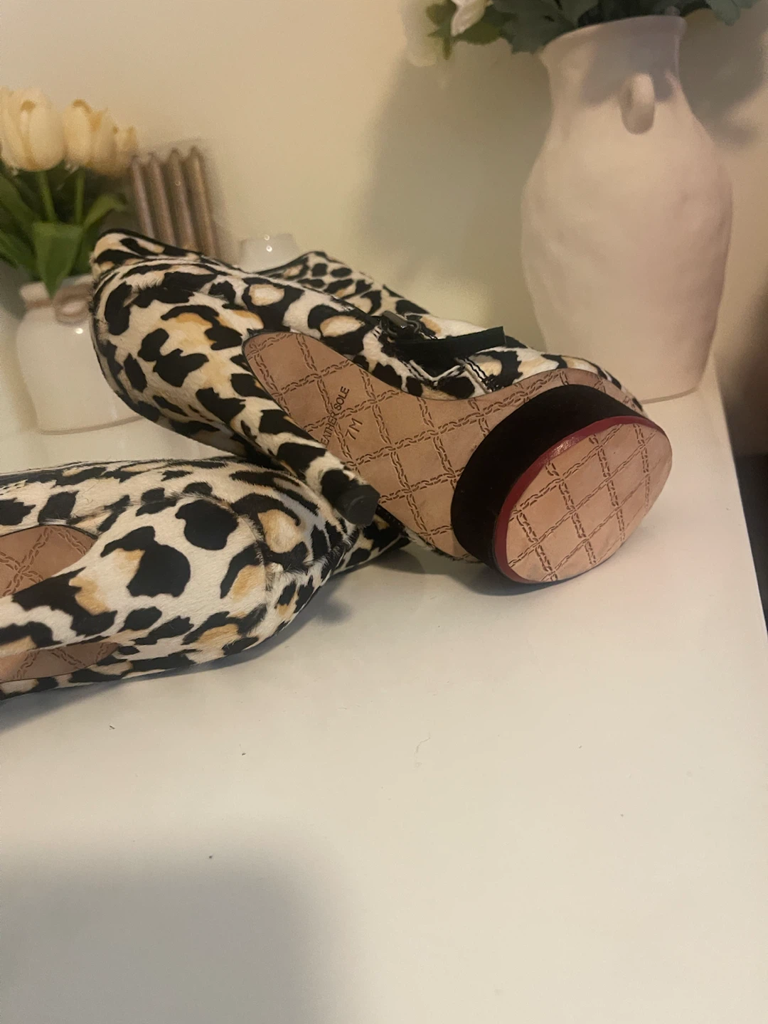 Leopard Print Ankle Boots Size 7M - photo 3