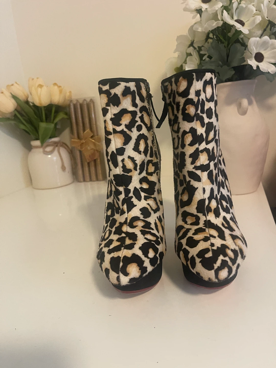 Leopard Print Ankle Boots Size 7M - photo 4