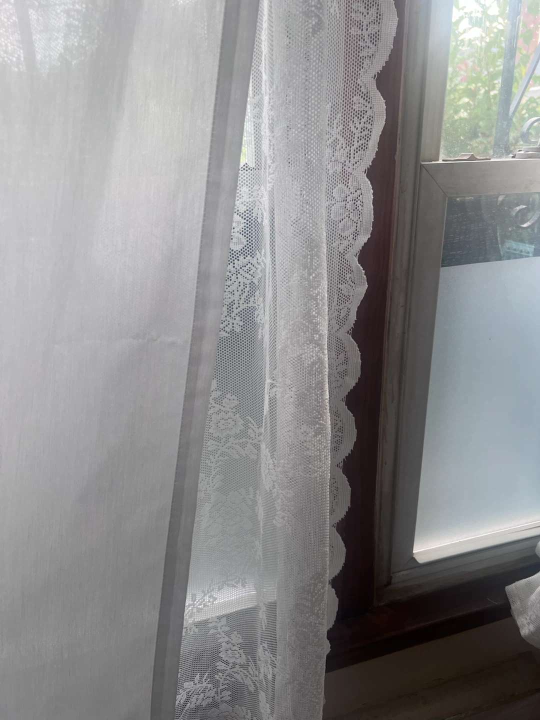 White Lace Trim Curtains - photo 3