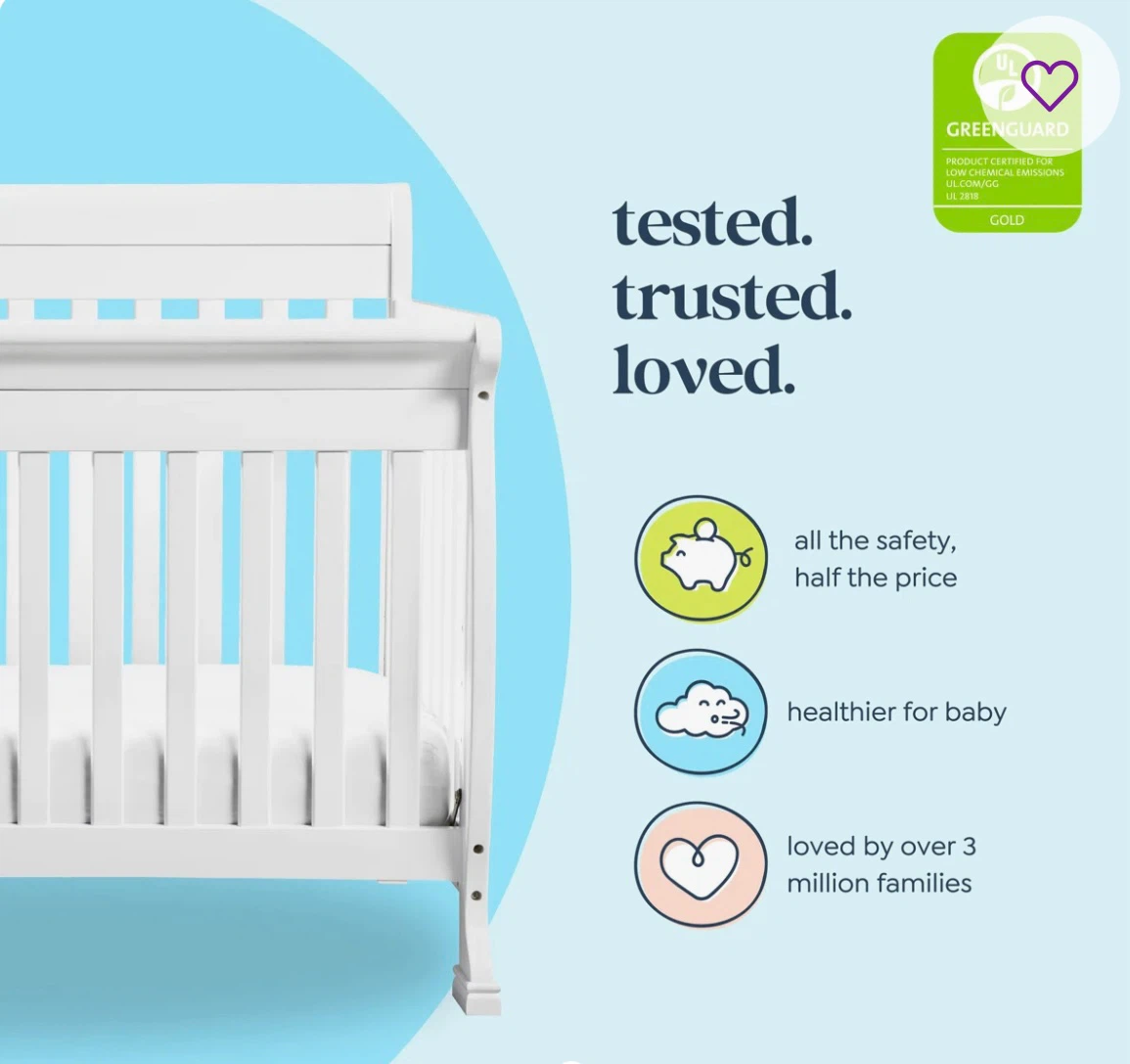 White wooden Convertible Crib 4-in-1 - photo 4