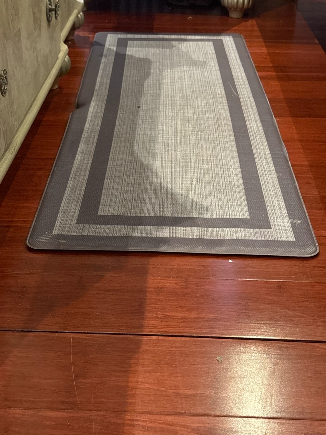 Gray Striped Runner Rug