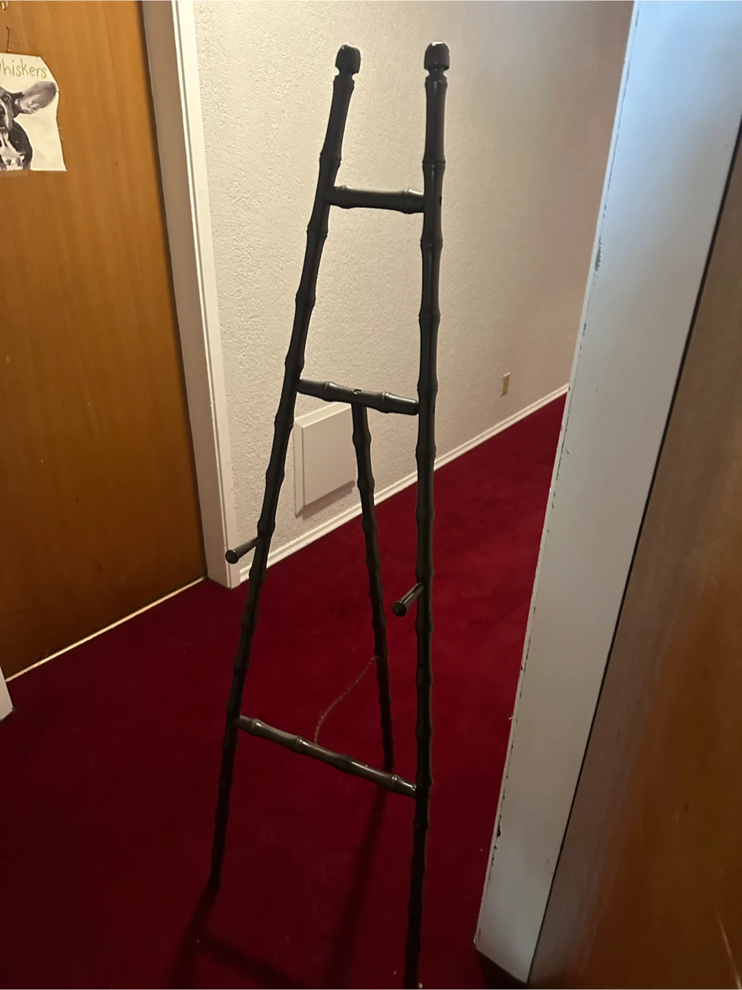 Hollywood Regency Faux Bamboo Wood Art Display Easel