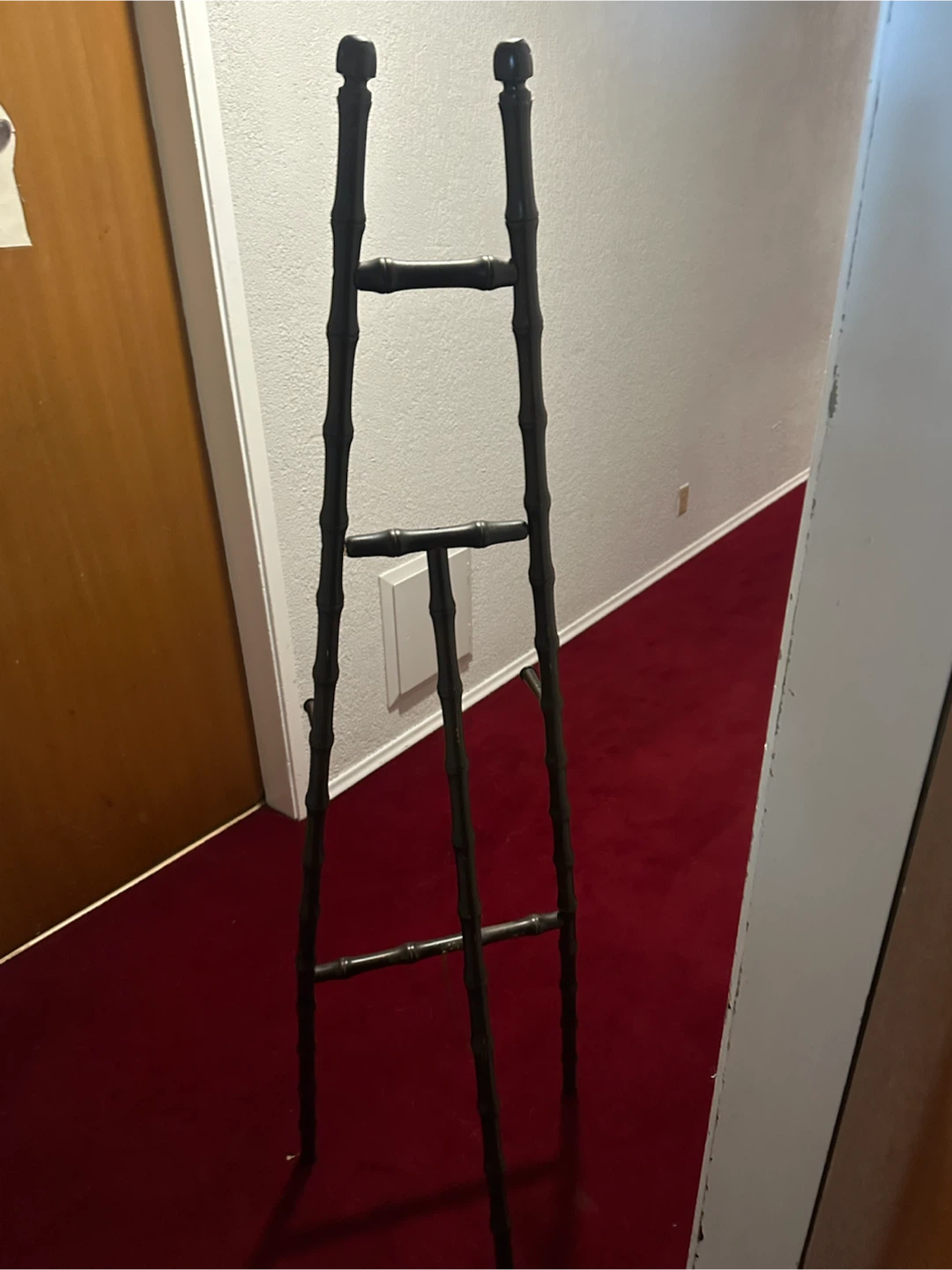 Hollywood Regency Faux Bamboo Wood Art Display Easel - photo 4