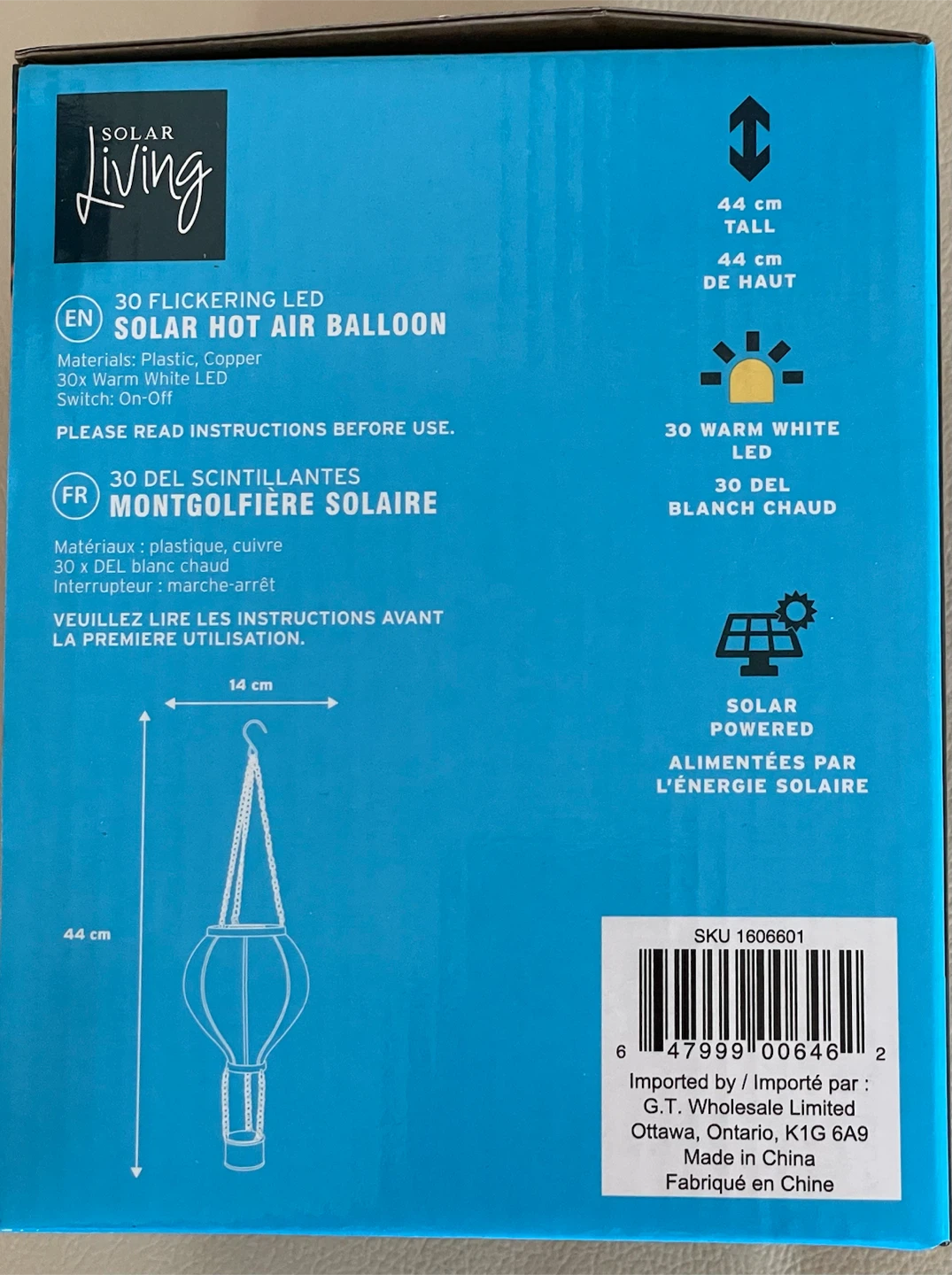 Solar Living 30 Flickering LED Solar Hot Air Balloon Light - photo 2