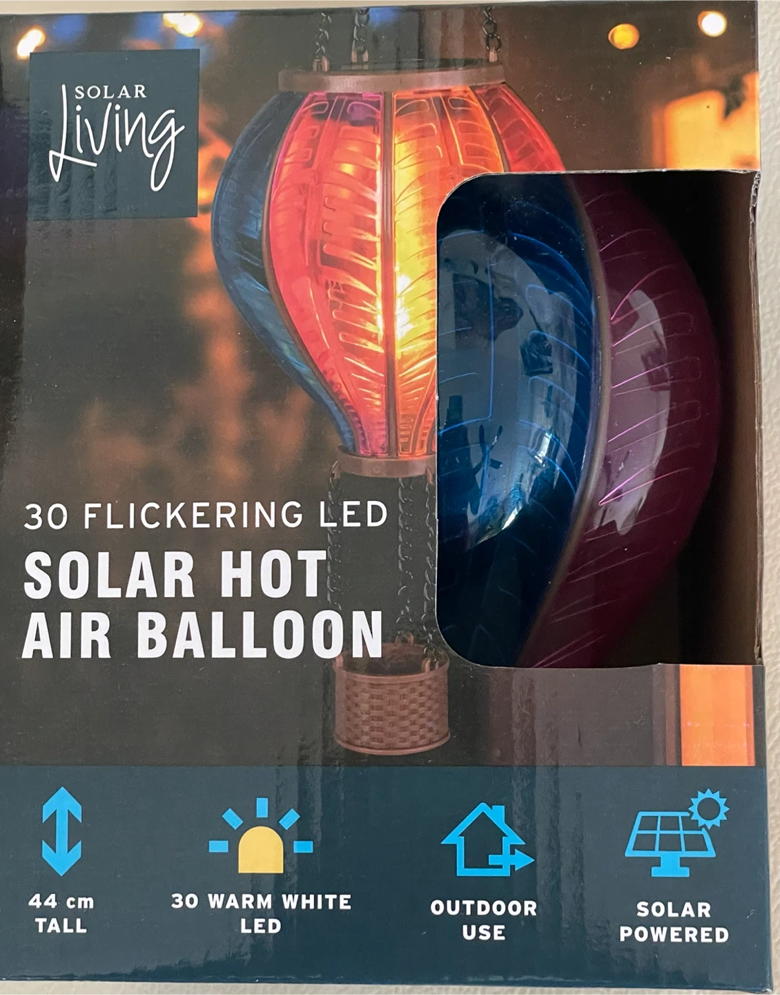 Solar Living 30 Flickering LED Solar Hot Air Balloon Light - photo 3