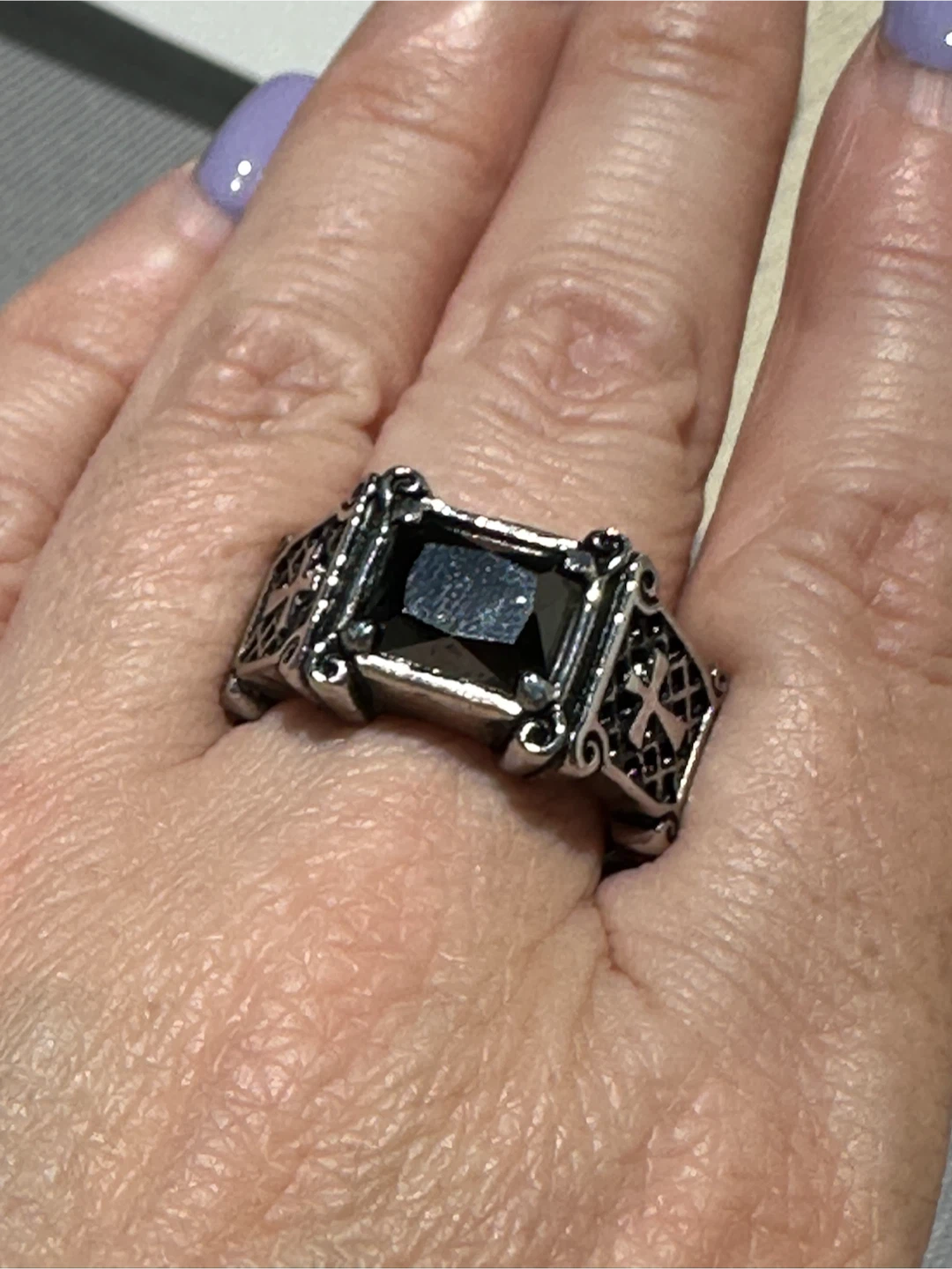 Men's Black Gemstone Ring