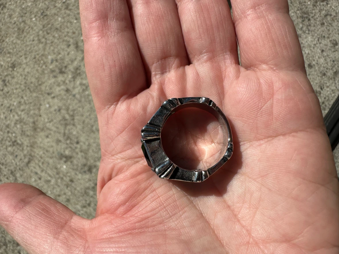 Men's Black Gemstone Ring - photo 4