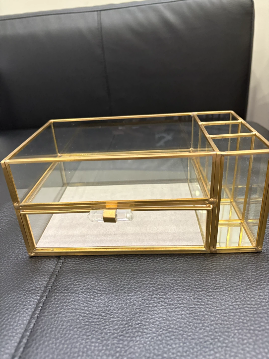 New Glass makeup organizer with drawer