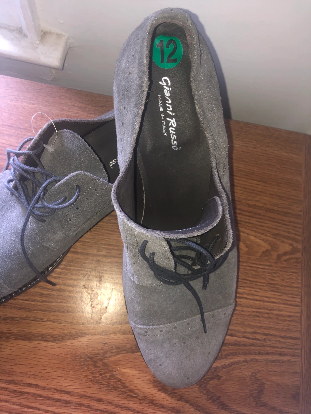 NEW Gianni Russo Suede Oxford Shoes Grey Size 12