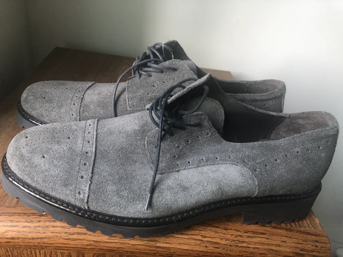 NEW Gianni Russo Suede Oxford Shoes Grey Size 12 - photo 2