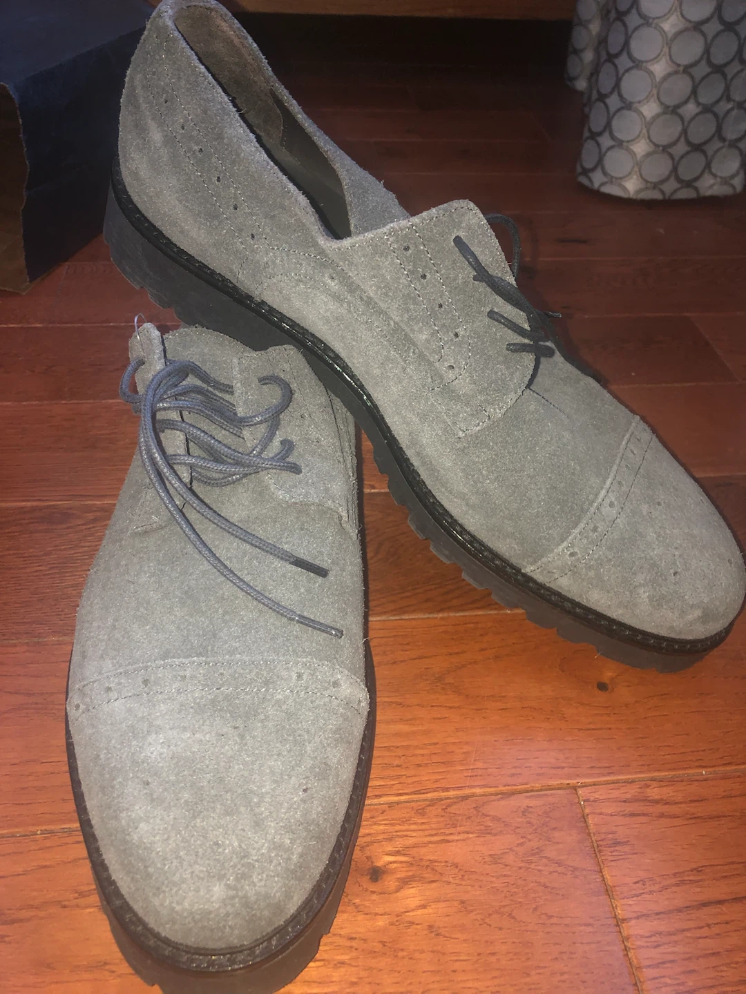 NEW Gianni Russo Suede Oxford Shoes Grey Size 12 - photo 4