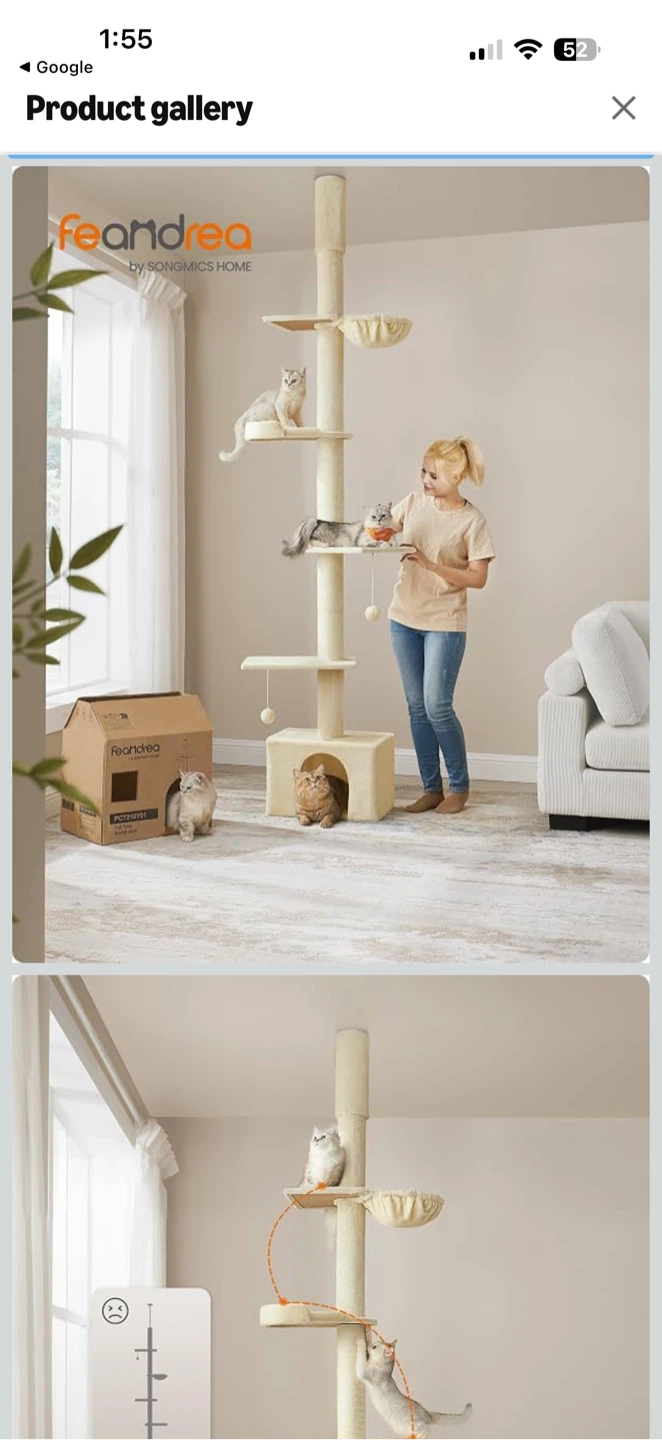 FEANDREA 59.5" Cat Tree with Hammock - photo 4