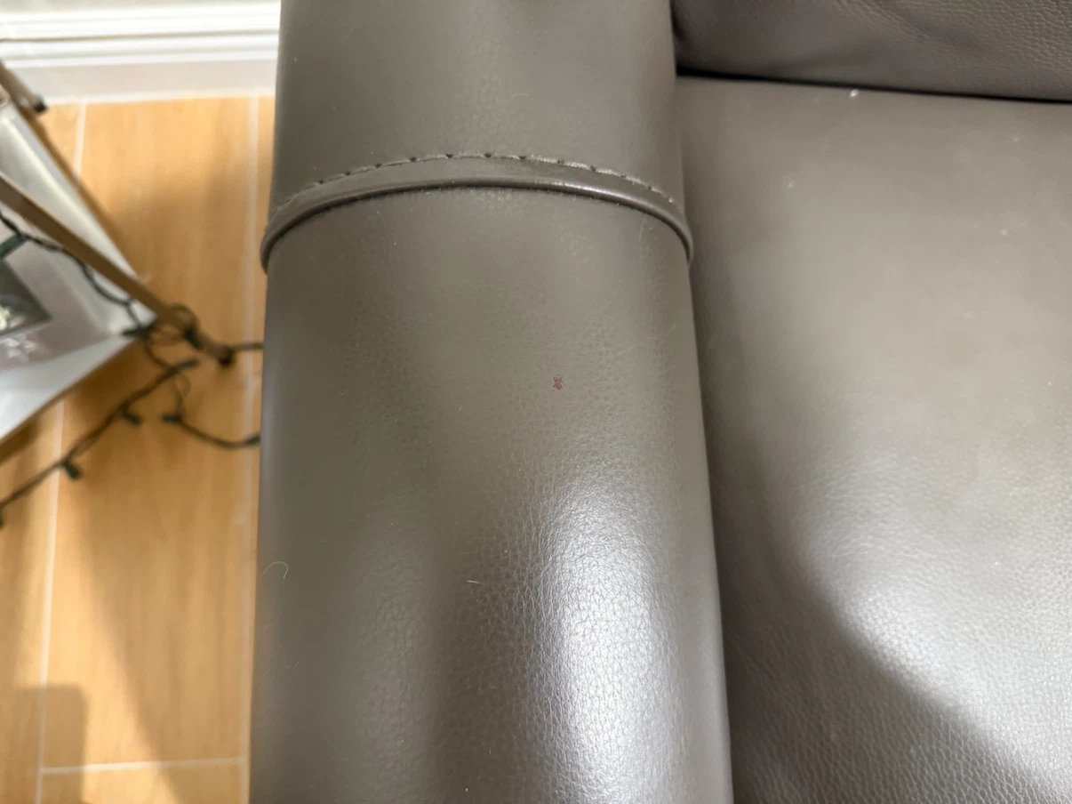 Dark Gray Leather Loveseat - photo 3