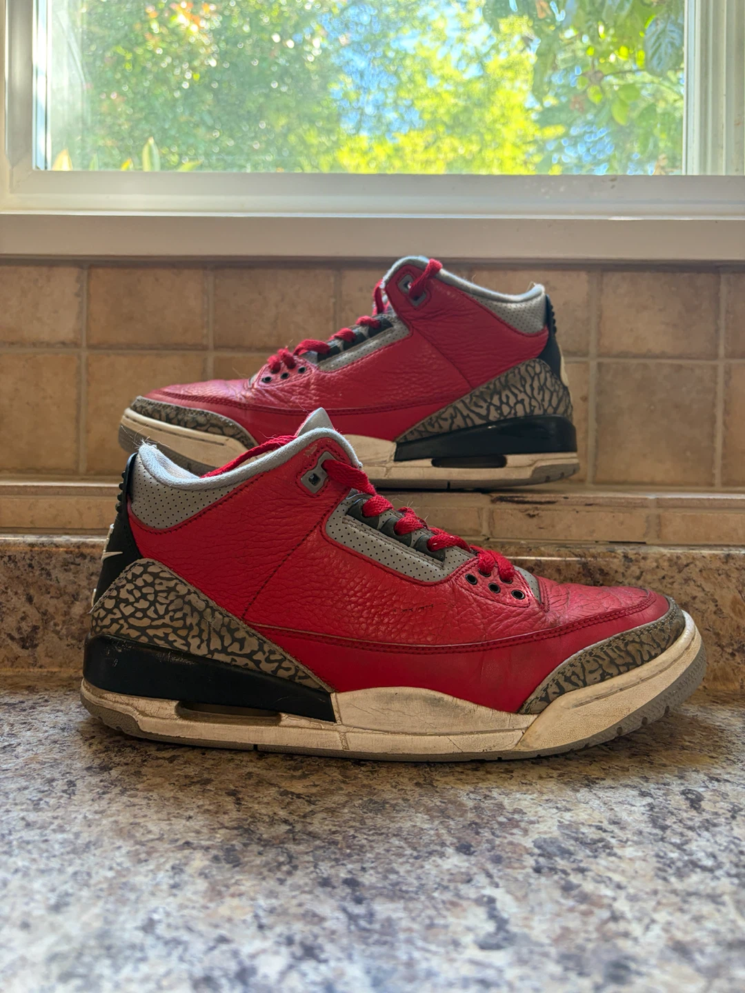 Nike Air Jordan 3 Red Cement Sneakers