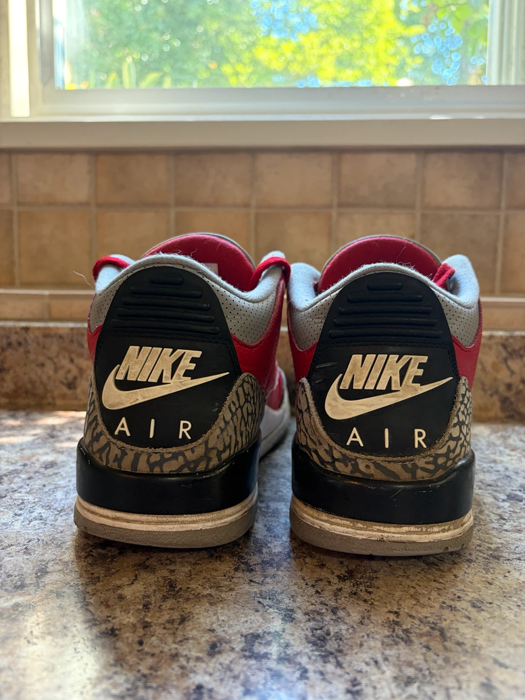 Nike Air Jordan 3 Red Cement Sneakers - photo 2