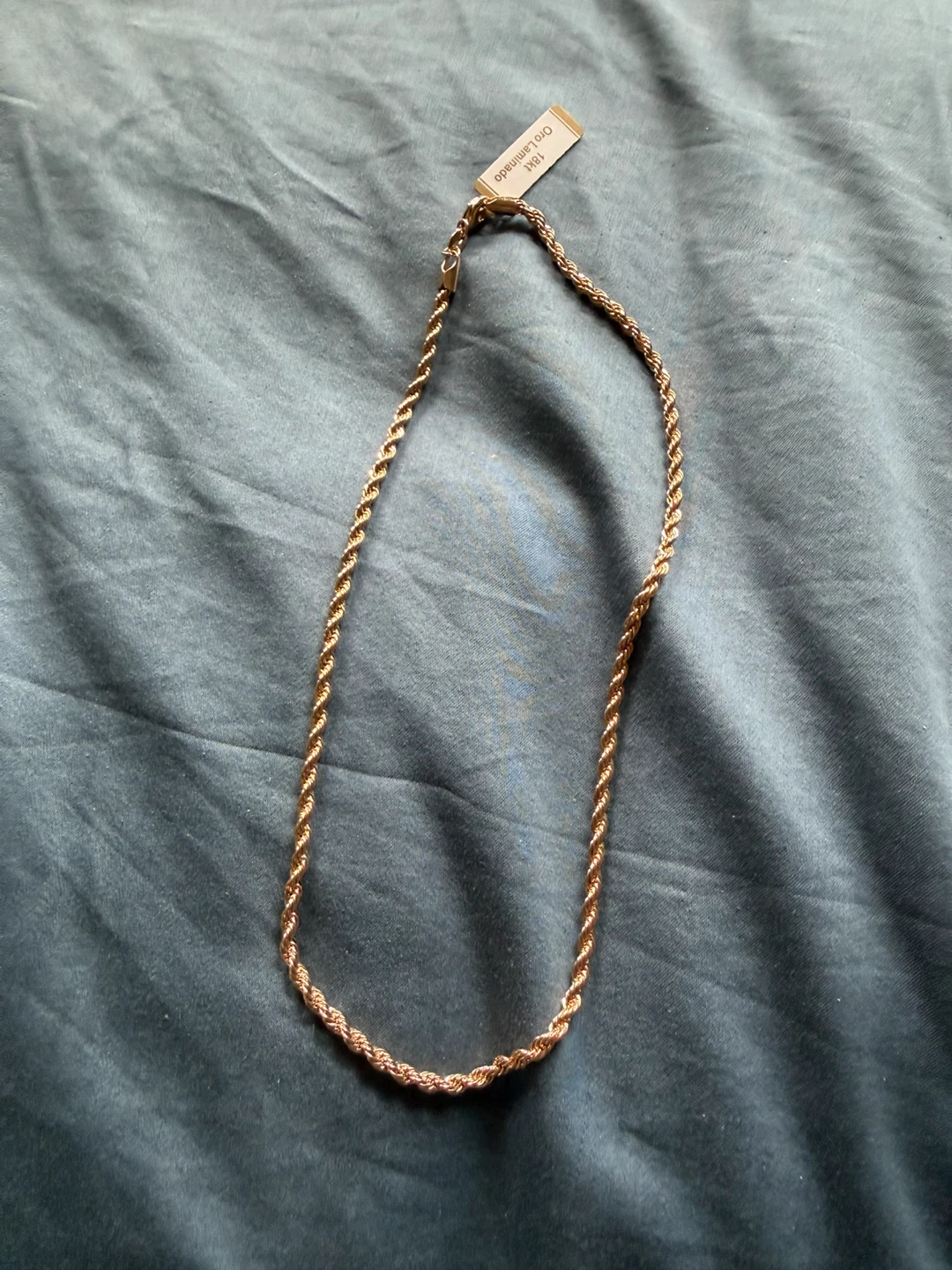 18kt Gold Laminado Rope Chain Necklace - photo 3