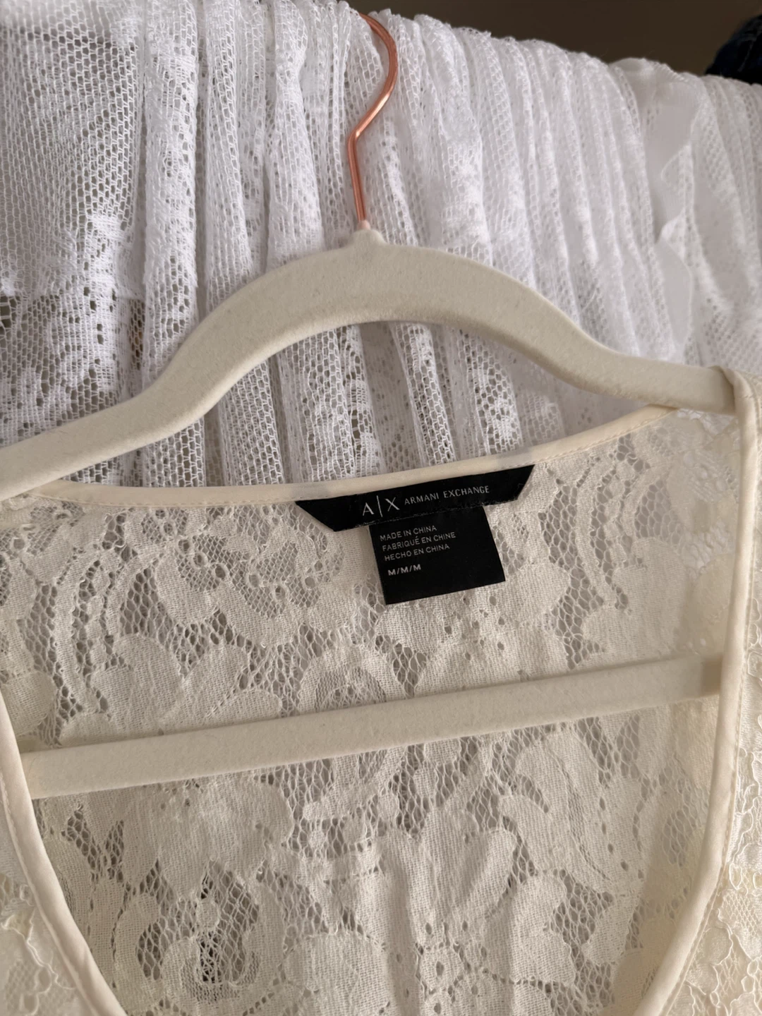 Armani Exchange Lace Tank Top M/M Cream - photo 3