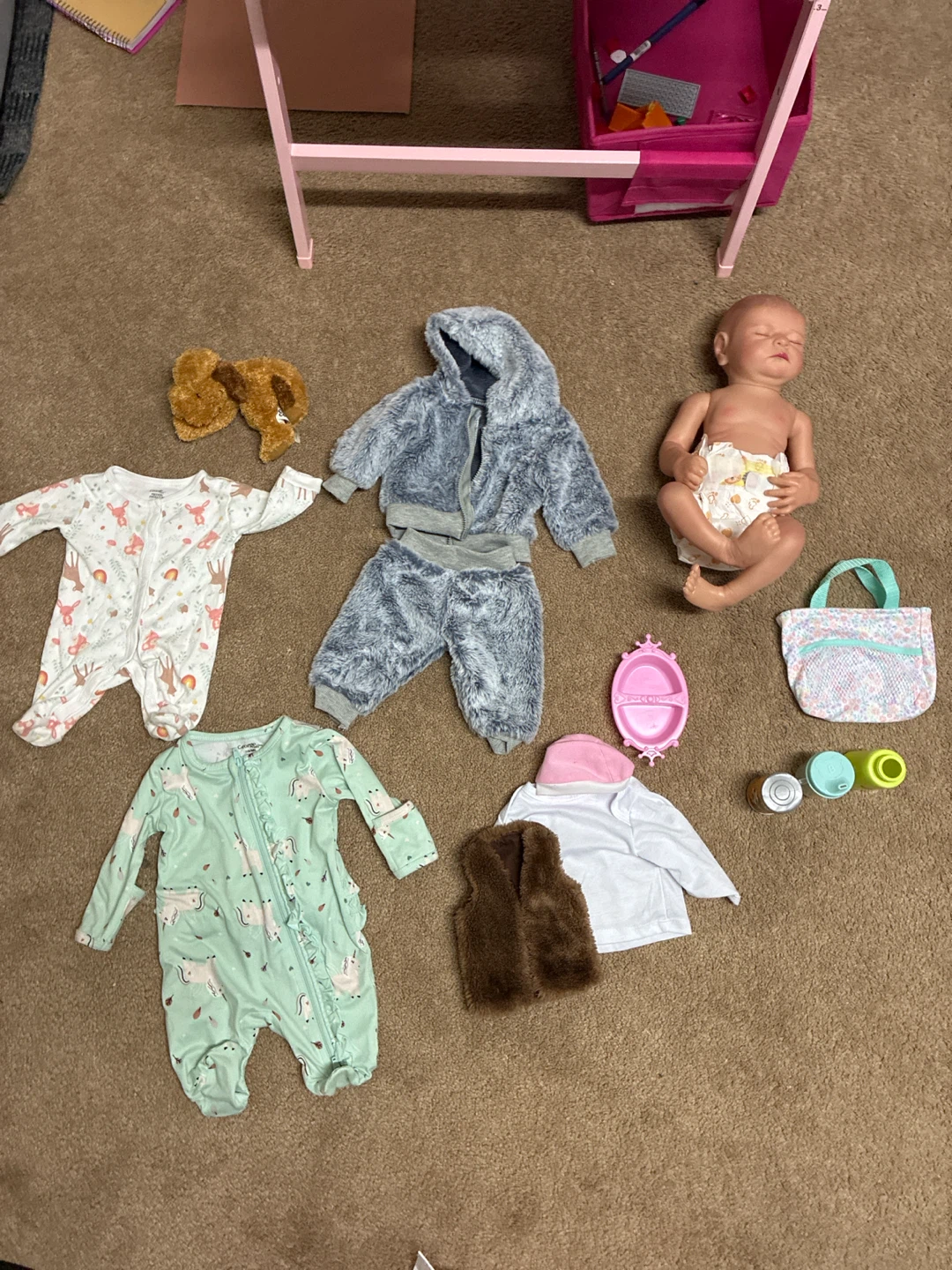 Realistic baby doll with accessories