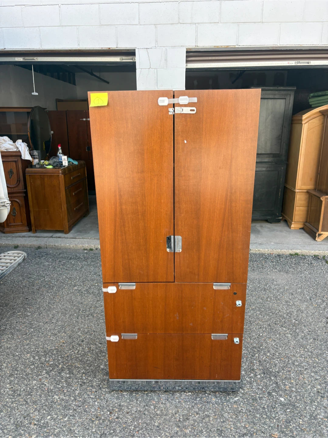 Free delivery used Wooden Cabinet with Shelves and Drawers - photo 2
