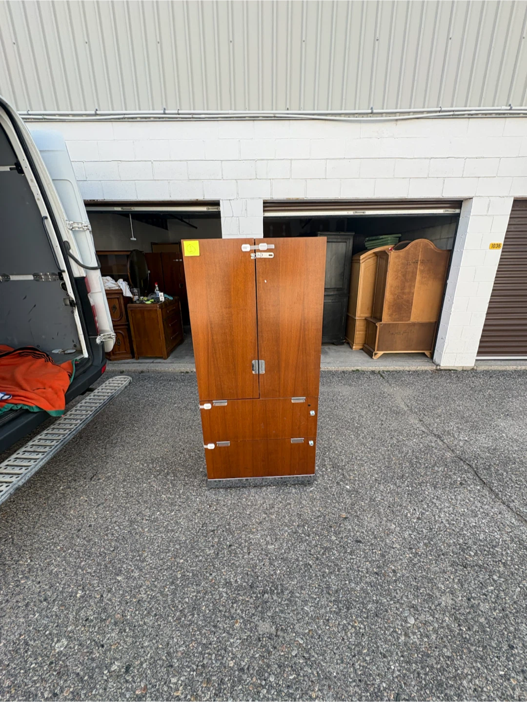 Free delivery used Wooden Cabinet with Shelves and Drawers - photo 4