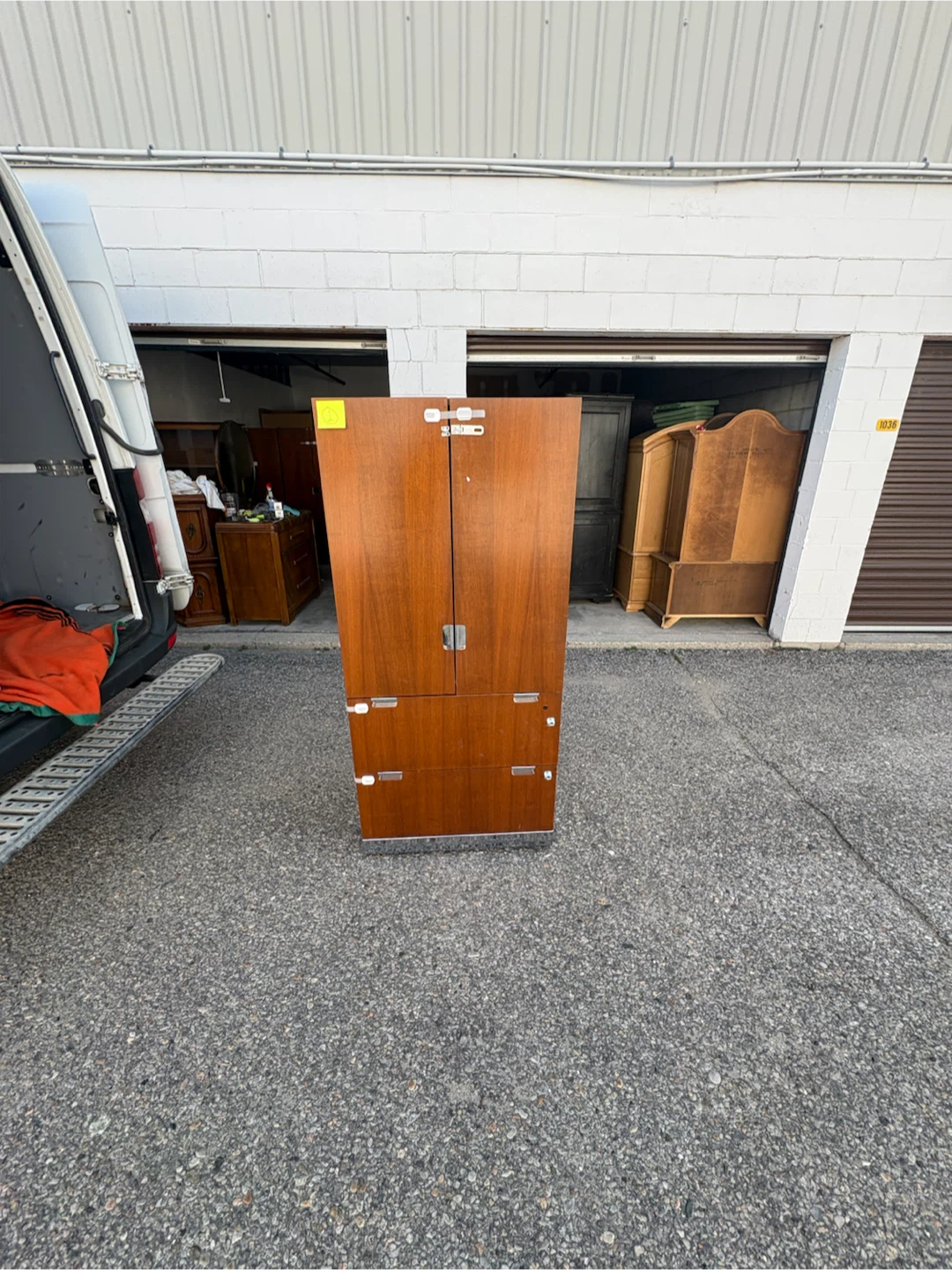 Free delivery used Wooden Cabinet with Shelves and Drawers - photo 5