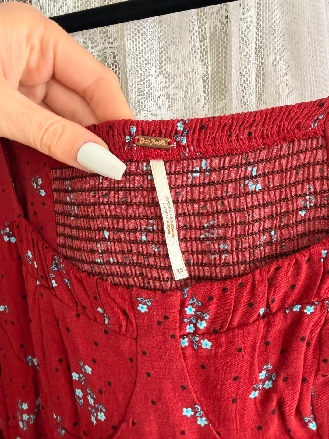 Free People Red Floral Long Sleeve Midi Dress - photo 5