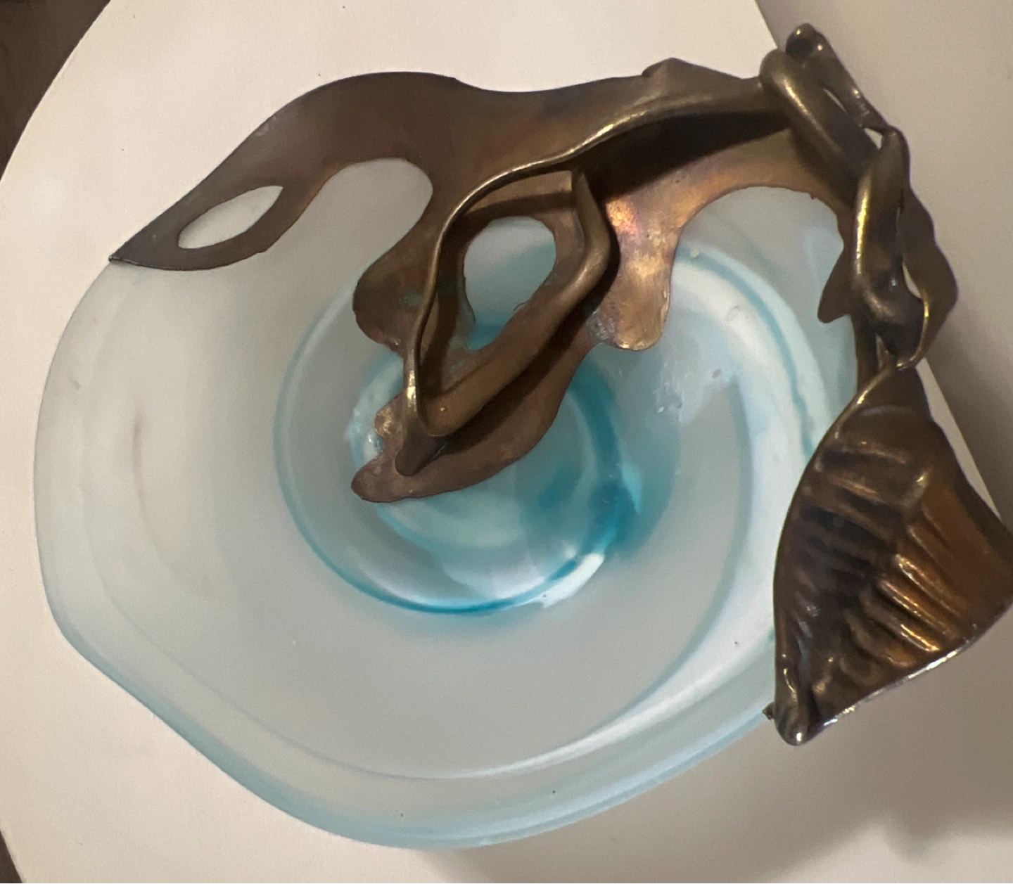 Signed Filip Ravert Art Glass Bowl