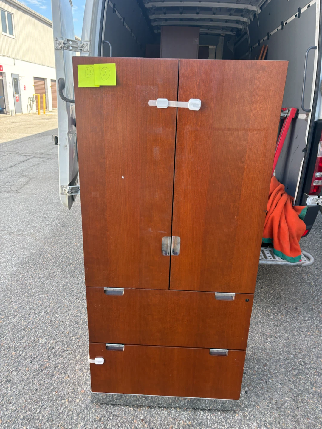Free delivery used Wooden Cabinet with Shelves and Drawers