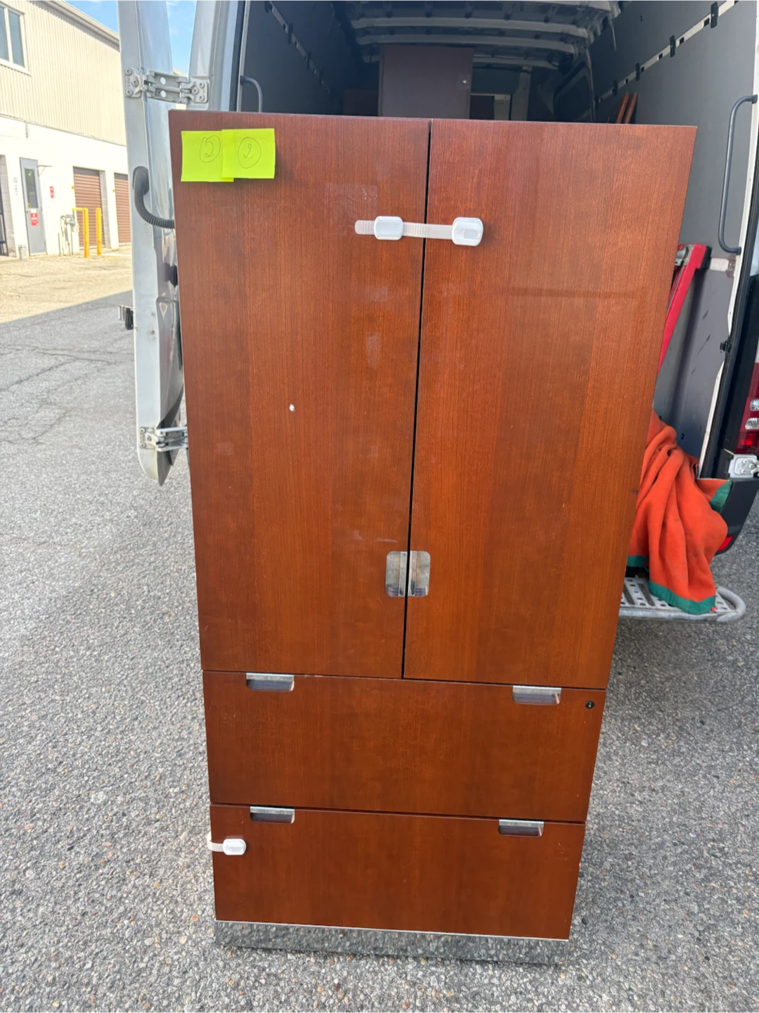 Free delivery used Wooden Cabinet with Shelves and Drawers - photo 2
