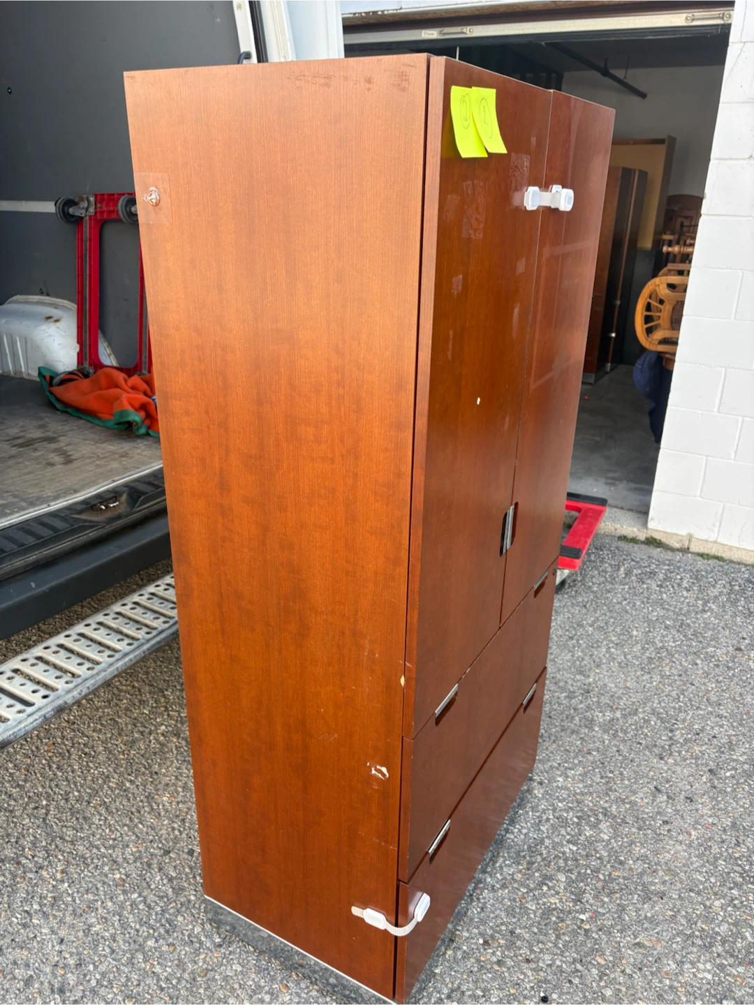 Free delivery used Wooden Cabinet with Shelves and Drawers - photo 5