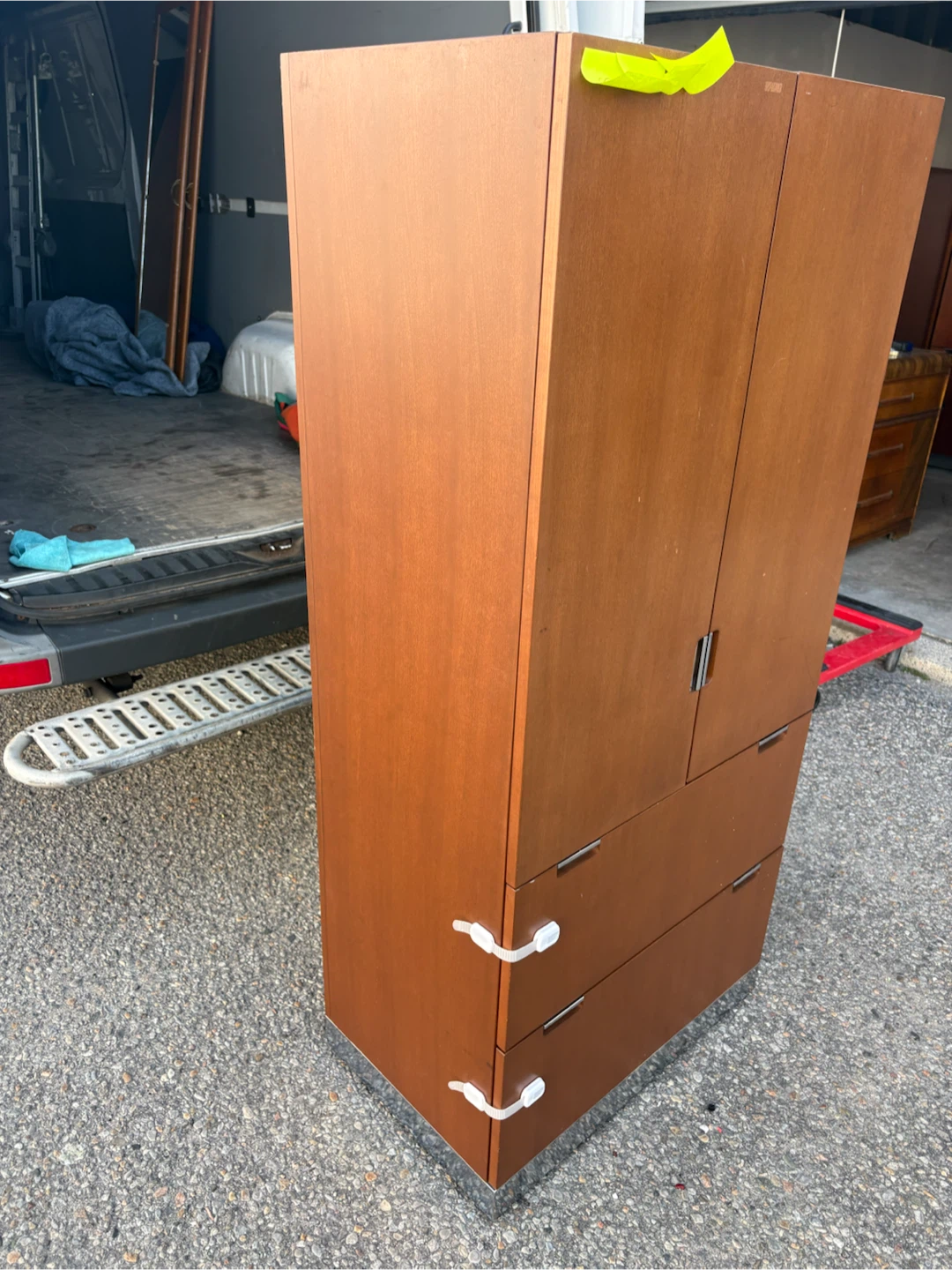 Free delivery used Wooden Cabinet with Shelves and Drawers - photo 4