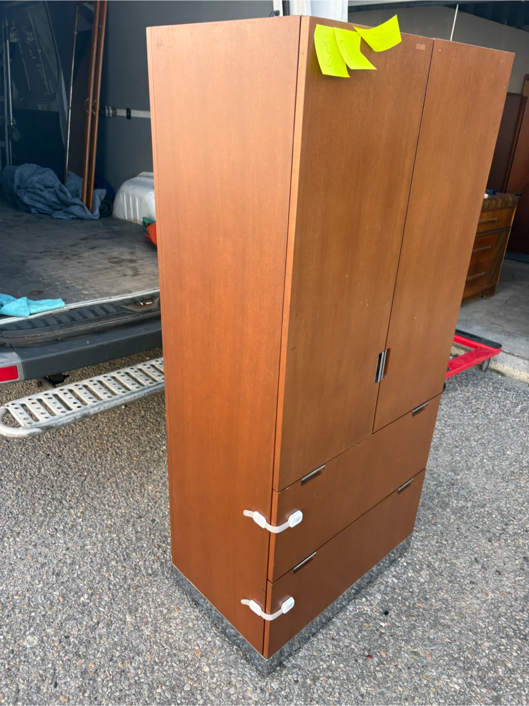 Free delivery used Wooden Cabinet with Shelves and Drawers - photo 5
