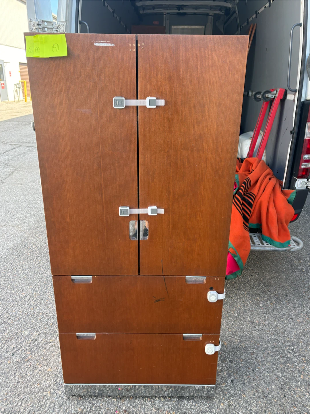 Free delivery used Wooden Cabinet with Shelves and Drawers - photo 2