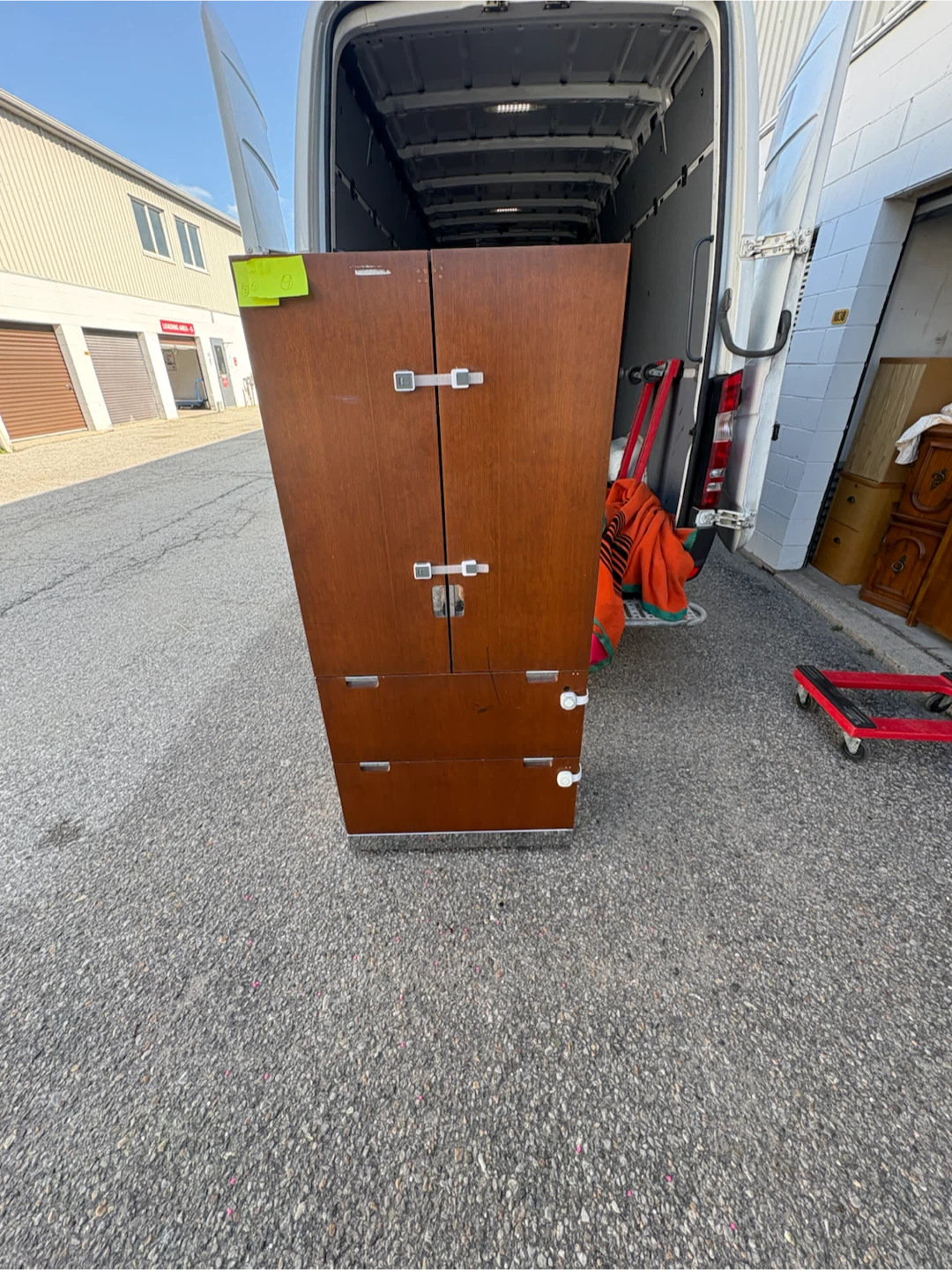 Free delivery used Wooden Cabinet with Shelves and Drawers - photo 3