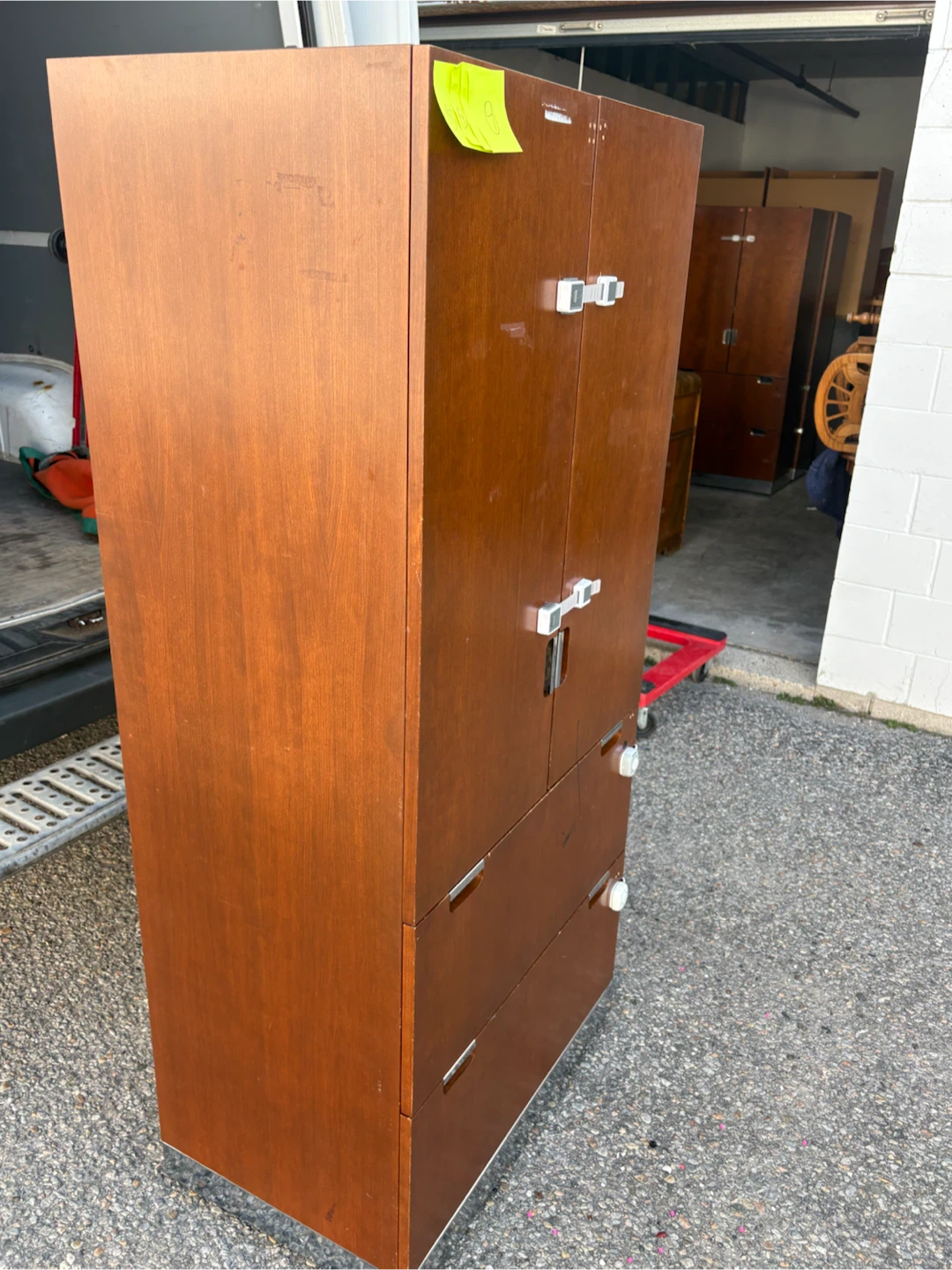 Free delivery used Wooden Cabinet with Shelves and Drawers - photo 5