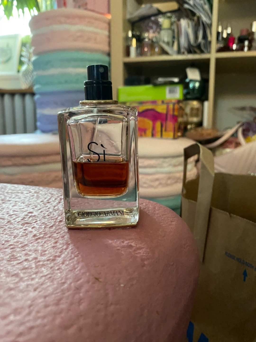 Giorgio Armani Si Eau de Parfum half bottle with no cap