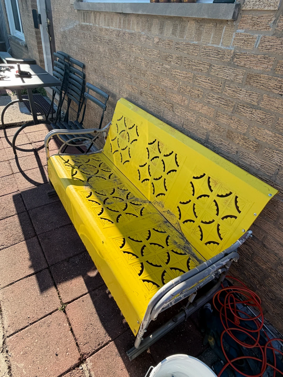 Yellow Metal Glider Bench - photo 2