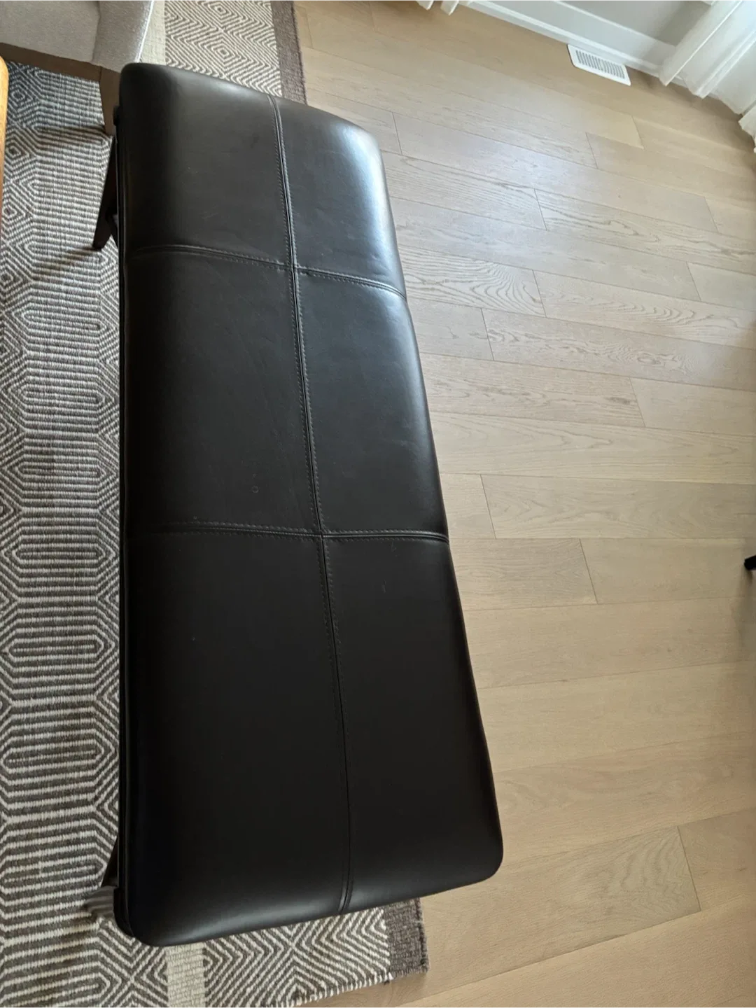 Dark Brown Faux Leather vintage Bench - photo 2